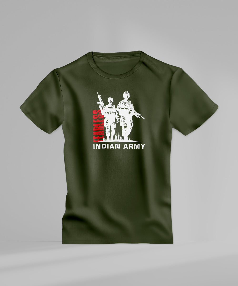 Indian Army Fearless T-Shirt – Patriotic Military Style Tee